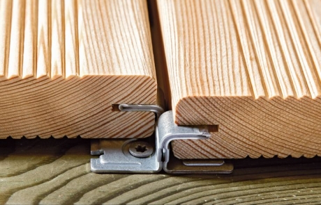 Fixarea lemnului, sistemul de prindere de tip ascuns al fatadei ventilate si decking